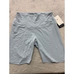 Nike Dri-FIT Zenvy Womens Training Biker Shorts Light Blue Size L New